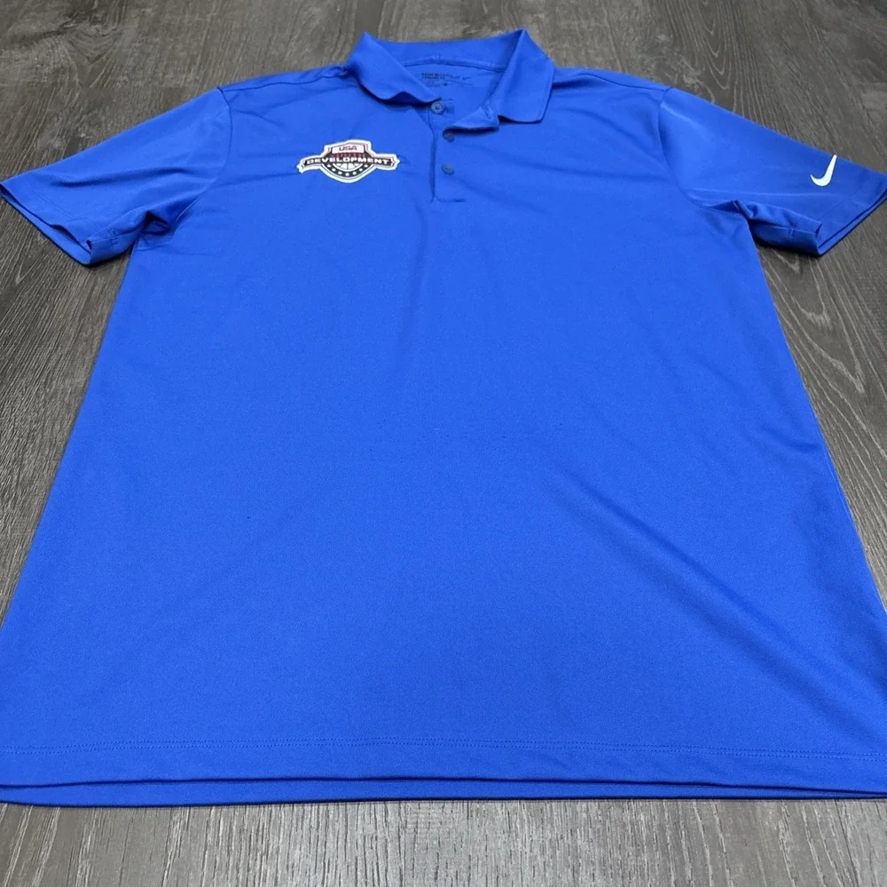 Nike Team USA Basketball Polo Shirt Mens Medium Dri-FIT Golf Short Sleeve